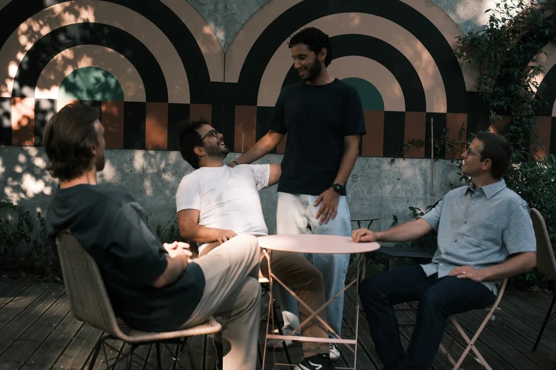 The team talking through a problem